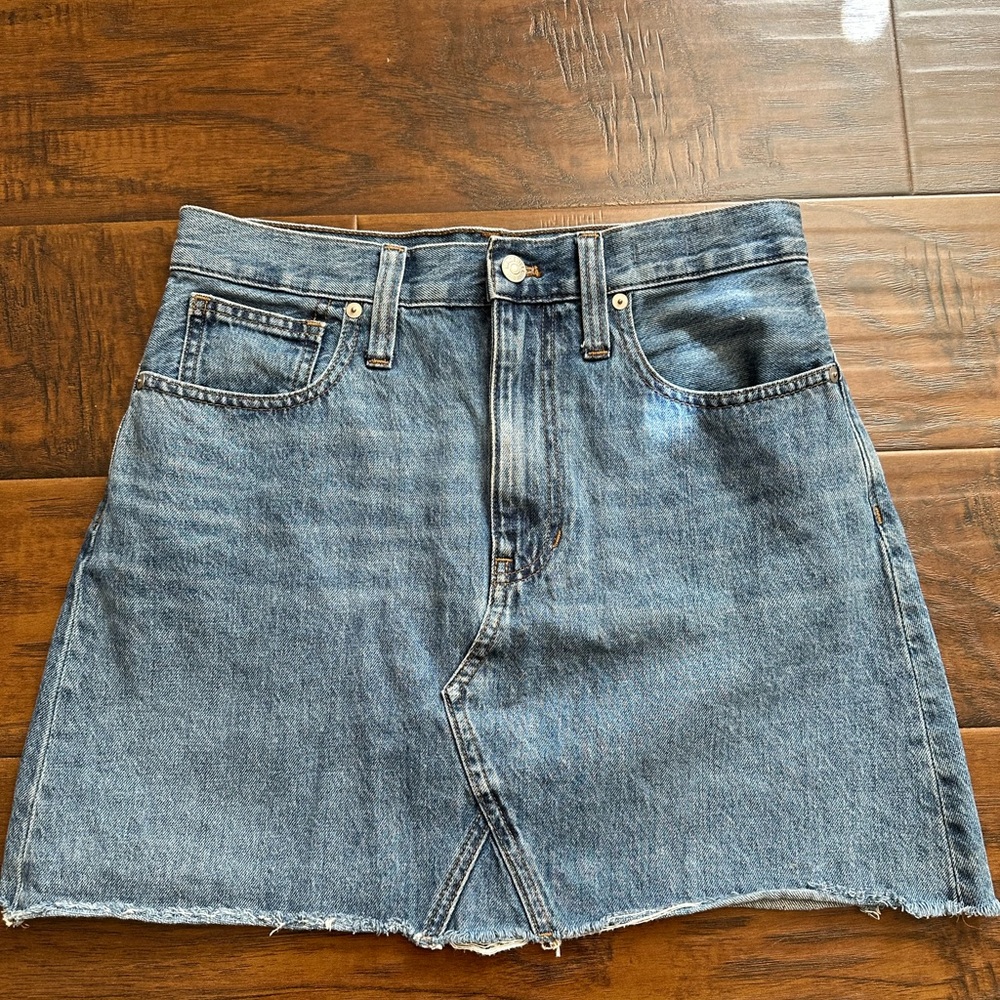 Madewell Rigid Denim A-Line Skirt - Picture 3 of 10